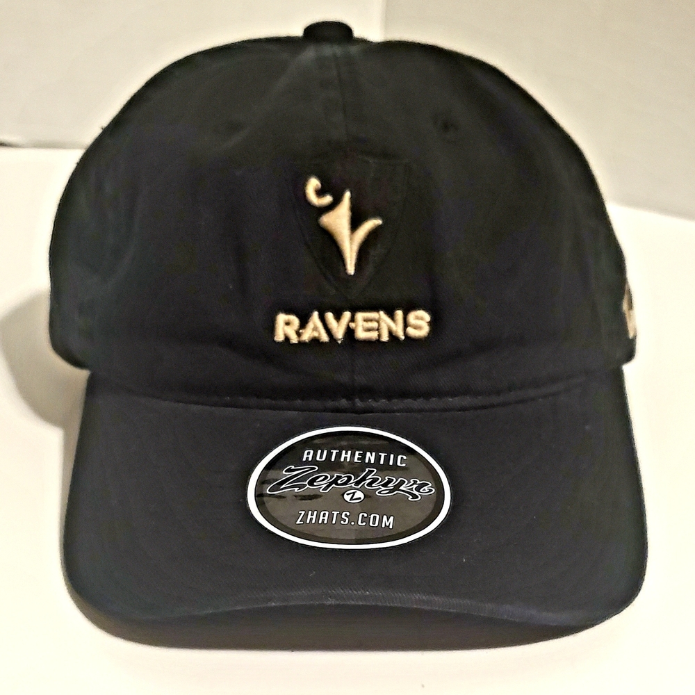 (4/$20) Zephyr Black Ravens Cap